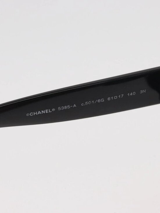 CHANEL COCO Mark Sunglasses plastic Black 5385-A CC Auth BA11986 main image 5
